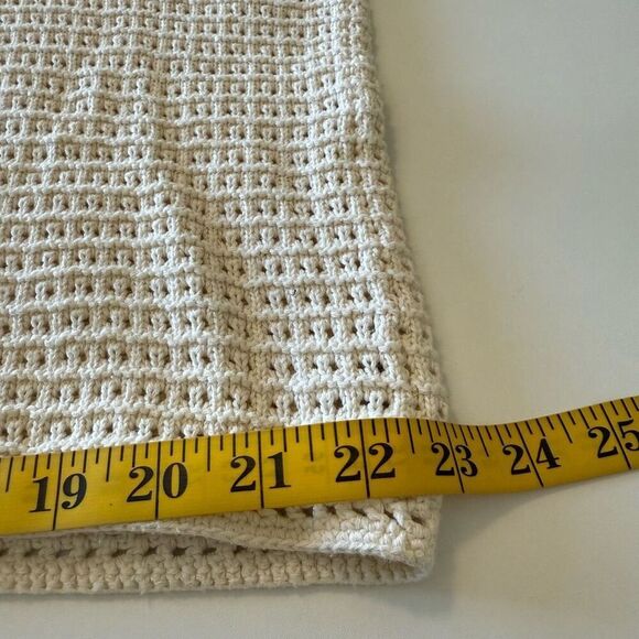 Vintage Eddie Bauer Loose Fit Ivory Crochet Knit Sweater Sz L Retro, Boho - Picture 7 of 12
